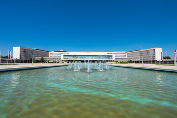 Fountain in front of Palace of Serbia, New Belgrade