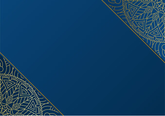 Gold and blue ornamental mandala background