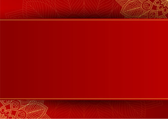 Gold and red ornamental mandala background. Luxury mandala background with golden arabesque pattern arabic islamic east style. Decorative mandala for print, poster, cover, brochure, flyer, banner.