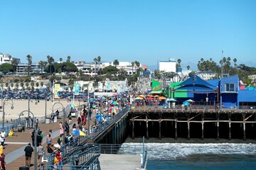 Fototapeta na wymiar Santa Monica and Pacific Park - LA, California