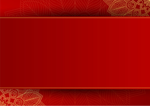 Gold and red ornamental mandala background. Luxury mandala background with golden arabesque pattern arabic islamic east style. Decorative mandala for print, poster, cover, brochure, flyer, banner.