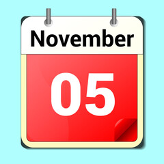 day on the calendar, vector image format, November 1
