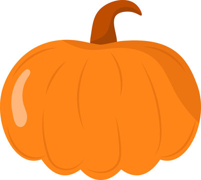 Pumpkins stickers. The symbol of Halloween and Thanksgiving. Fresh orange icon tasty ripe vegetable.