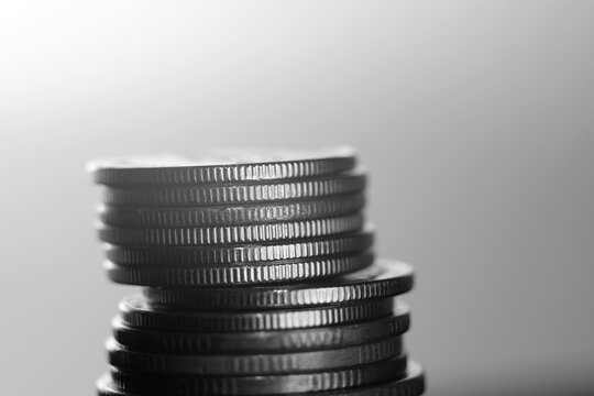 Close up of coin stack