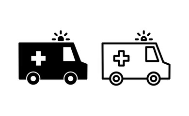 Ambulance icon vector for web and mobile app. ambulance truck sign and symbol. ambulance car