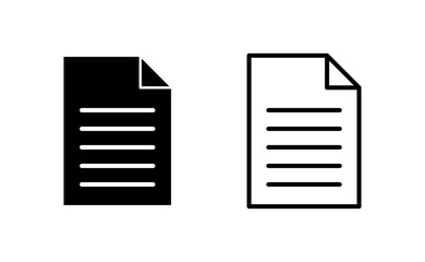 Document icon vector for web and mobile app. Paper sign and symbol. File Icon