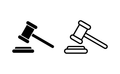 Gavel icon vector for web and mobile app. judge gavel sign and symbol. law icon. auction hammer