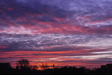 sunset in the city