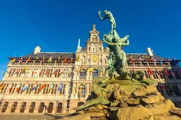Keuken spatwand met foto The City Hall (Dutch: Stadhuis van Antwerpen) of Antwerp, Belgium © JackF