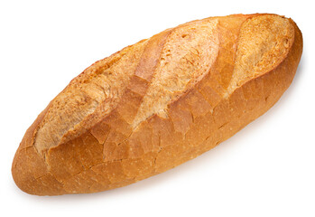 Freshly baked Delicious multigrain loaf bread isolated on white background, Baked multigrain loaf bread on white With work path.