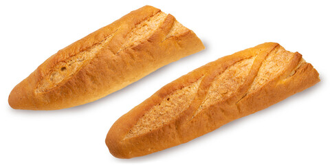 Freshly baked Delicious baguette bread isolated on white background, baguette bread on white With...