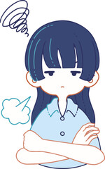 あきれ果てて溜息を吐く人物のベクターイラストレーション