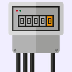 Electric meter in modern style. Modern technology. Vector illustration. Stock image. 