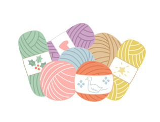 カラフルな毛糸のイラスト