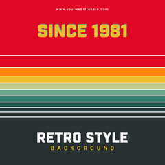 Retro Style Vintage Background. Since 1981, Vector Summer vintage, vector illustration