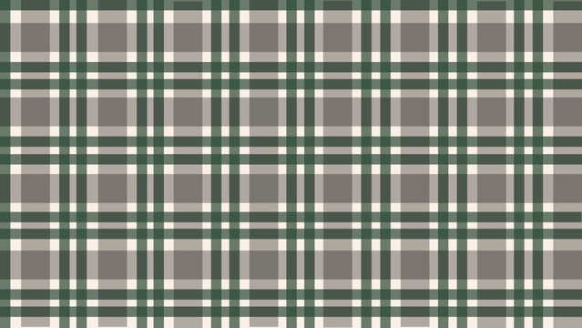 Grey And Green Plaid Flannel Background Vector Illustration.