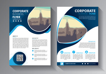 Business abstract vector template. Brochure design, cover modern layout, annual report, poster, flyer in A4 with colorful triangles, geometric shapes for tech, science, market with light background