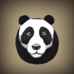 Cute panda head circular design