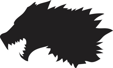 vector silhouette of a black wolf head that can be used as a logo