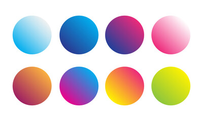 set of rounded gradient bright colors