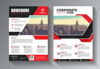 Business abstract vector template. Brochure design, cover modern layout, annual report, poster, flyer in A4 with colorful triangles, geometric shapes for tech, science, market with light background