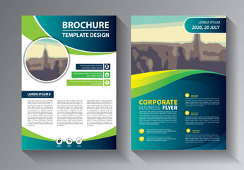Business abstract vector template. Brochure design, cover modern layout, annual report, poster, flyer in A4 with colorful triangles, geometric shapes for tech, science, market with light background
