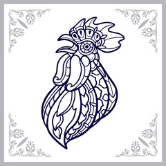 Rooster mandala arts isolated on white background