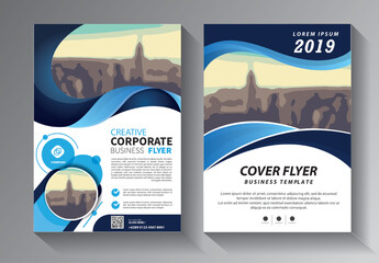 Business abstract vector template. Brochure design, cover modern layout, annual report, poster, flyer in A4 with colorful triangles, geometric shapes for tech, science, market with light background
