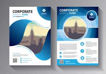 Business abstract vector template. Brochure design, cover modern layout, annual report, poster, flyer in A4 with colorful triangles, geometric shapes for tech, science, market with light background