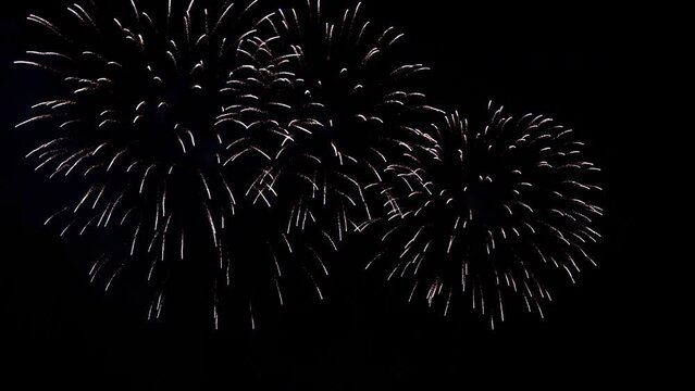 Magical Fireworks Overlay, Exploding Particles in Dark Night Sky, Full Frame