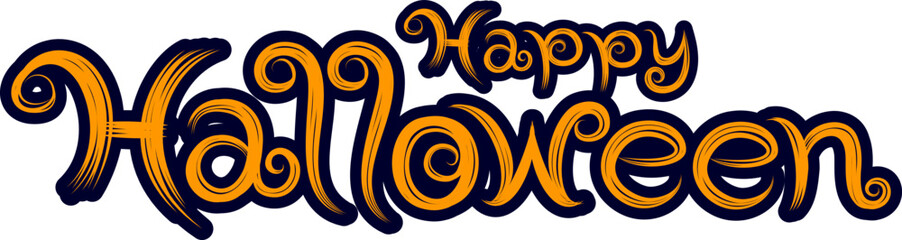 Happy Halloween text banner. Vector illustration for Halloween concept.