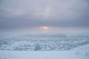 Naklejka premium cold, winter, yakutia, a lot of snow