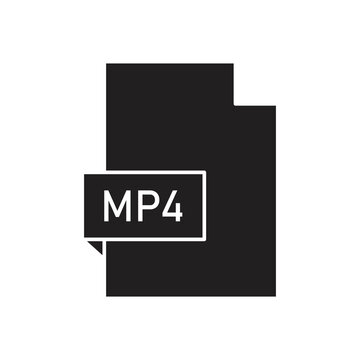Mp4 file folder icon design. flat design of MP4 for web. isolated on white background. vector illustration
