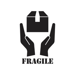 Fragile icon design. Fragile package icon, handle with care logistics and delivery shipping labels. Fragile box, cargo warning 