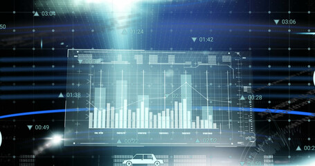 Image of data processing over media icons