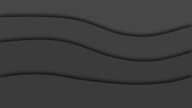 ベクターな影のある立体的なベタカラーが波打つアニメーション　黒・暗い灰色／ブラック・ダークグレー
