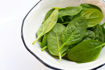 Spinach leaves. Extremely nutrient-rich vegetable