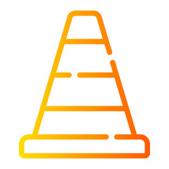 traffic cone gradient icon