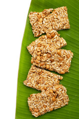 Krayasart, Thai crispy rice, peanut and sesame cereal bar