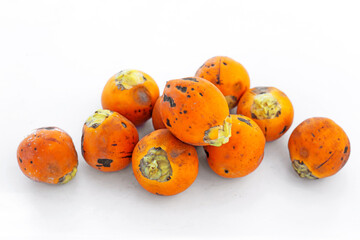 Betel nut on white background.