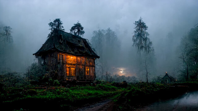 haunted house in the forest