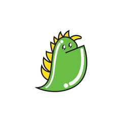 monster dino doodle character vector.