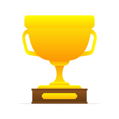 Trophy Champion cup. Winner prize, champions award concept. Vector illustration.