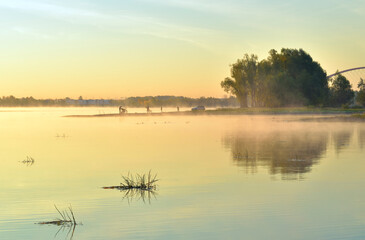 Morning on the banks of the Ob