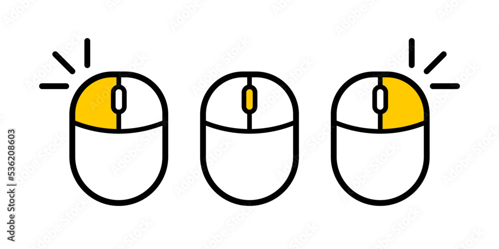 Fototapete mouse click and scroll function indicator vector illustration
