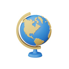 School Globe 3D Icon, 3d Render, 3d Render Education, Collage study education,