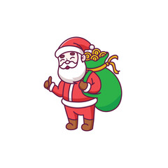 Cute santa claus cartoon character 