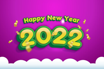 3d happy new year 2022 text effect
