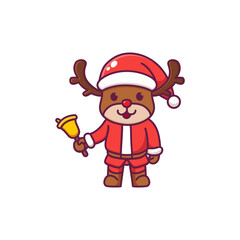 Cute reindeer celebrating christmas