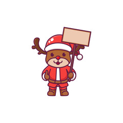 Cute reindeer celebrating christmas